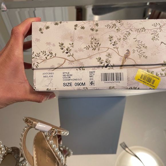 × Nicola Bathie Bebe Ankle Strap Glitter
Pearl Detailing Pumps - Picture 6 of 8